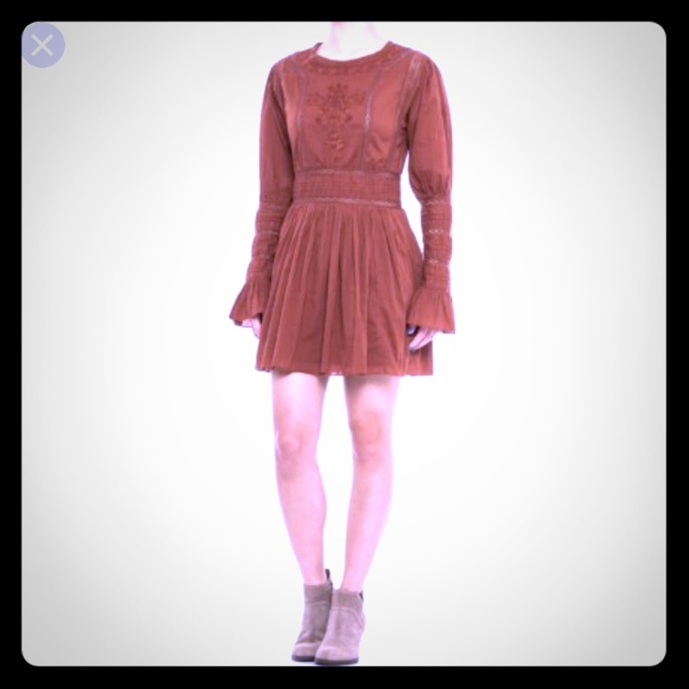 Free People bronze Victorian waisted size 6-NWT